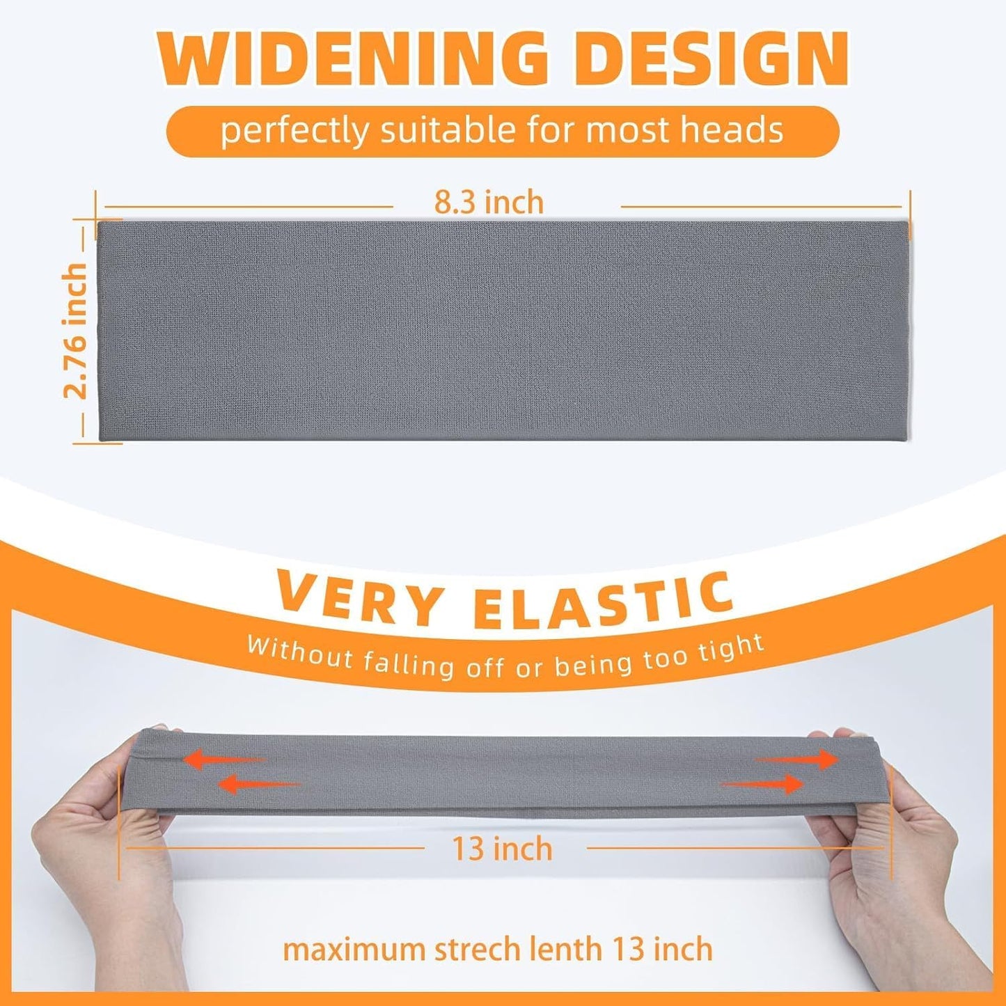 8PCS Summer-Exclusive Non Slip Sports Elastic Soft Running Fashion Headbands Absorb Sweat for Women & Men Working Out, Travel