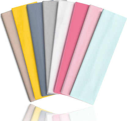 8PCS Summer-Exclusive Non Slip Sports Elastic Soft Running Fashion Headbands Absorb Sweat for Women & Men Working Out, Travel