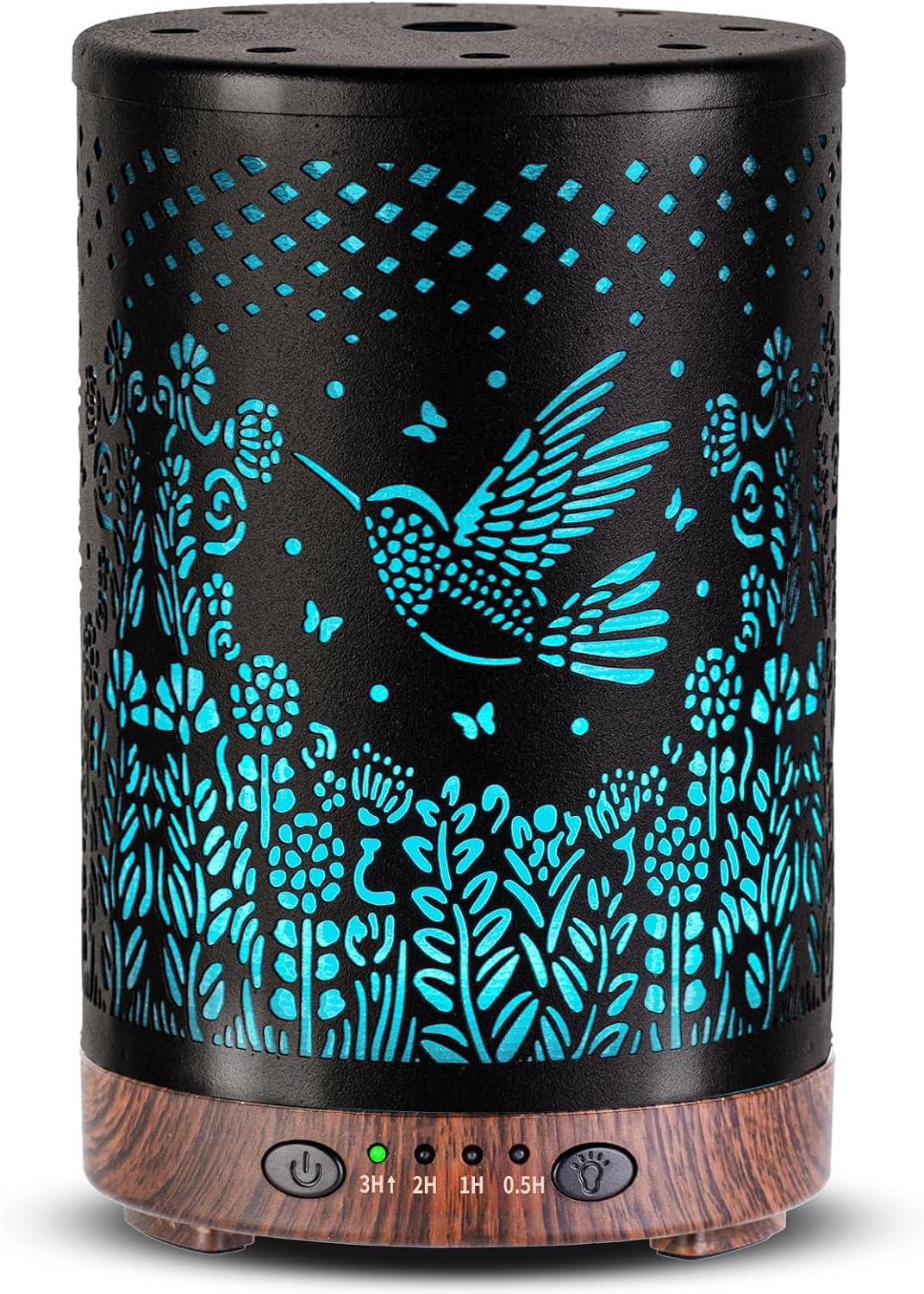 Essential Oil Diffuser 120ML Metal Aromatherapy Diffuser with Timer, Cool Mist Humidifier with Auto Shut-Off & 7 Color Lights for Home Office Spa (Tree)