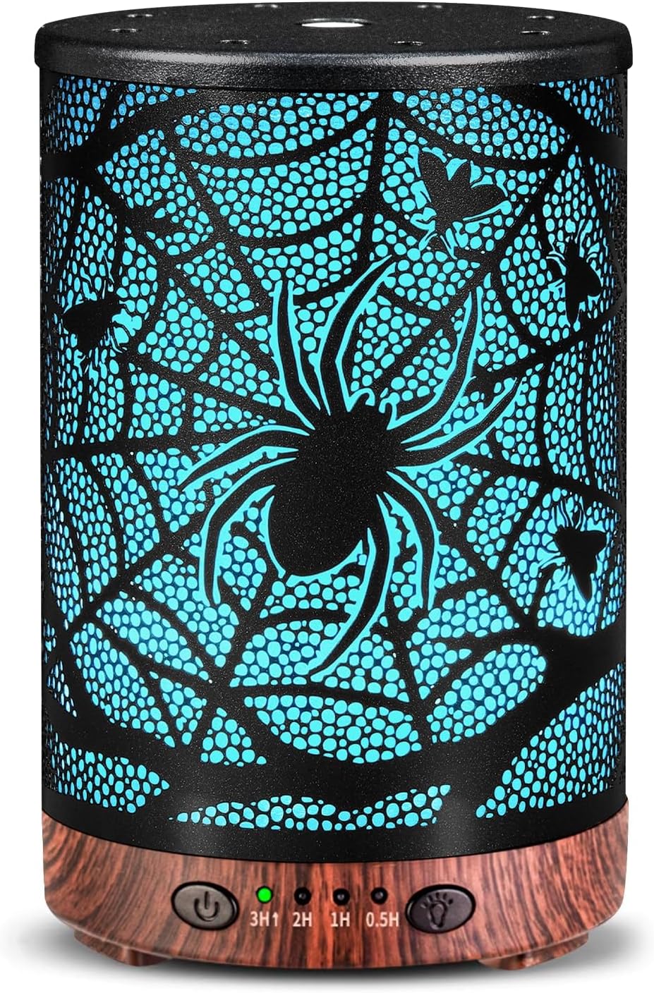 Essential Oil Diffuser 120ML Metal Aromatherapy Diffuser with Timer, Cool Mist Humidifier with Auto Shut-Off & 7 Color Lights for Home Office Spa (Tree)
