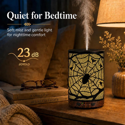 Essential Oil Diffuser 120ML Metal Aromatherapy Diffuser with Timer, Cool Mist Humidifier with Auto Shut-Off & 7 Color Lights for Home Office Spa (Tree)