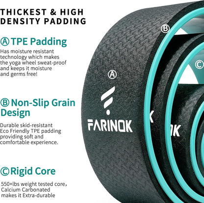 Yoga Wheel Set of 2, Upgraded 10MM Back Wheels for Pain Relief & Stretching