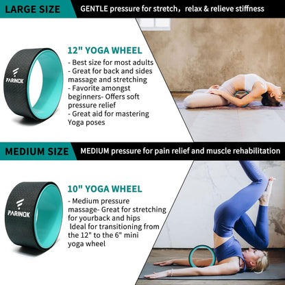 Yoga Wheel Set of 2, Upgraded 10MM Back Wheels for Pain Relief & Stretching