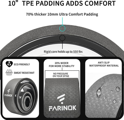 Yoga Wheel Set of 2, Upgraded 10MM Back Wheels for Pain Relief & Stretching
