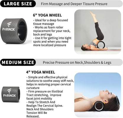 Yoga Wheel Set of 2, Upgraded 10MM Back Wheels for Pain Relief & Stretching
