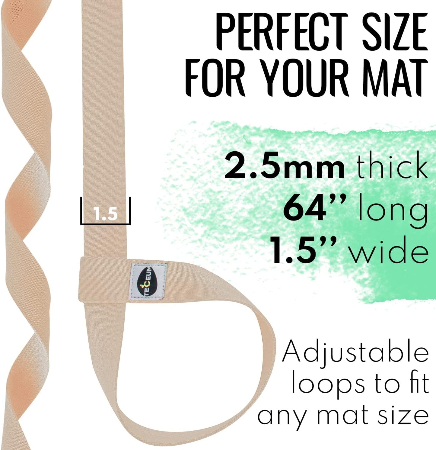 Yoga Mat Strap – Extra Soft & Thick Cotton Carrier for All Mats | Adjustable Skin-friendly & Non-Slip Mat Holder Sling in 30+ Colors [Mat Not Included]