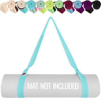 Yoga Mat Strap – Extra Soft & Thick Cotton Carrier for All Mats | Adjustable Skin-friendly & Non-Slip Mat Holder Sling in 30+ Colors [Mat Not Included]
