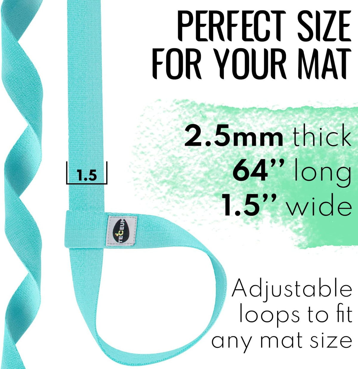 Yoga Mat Strap – Extra Soft & Thick Cotton Carrier for All Mats | Adjustable Skin-friendly & Non-Slip Mat Holder Sling in 30+ Colors [Mat Not Included]