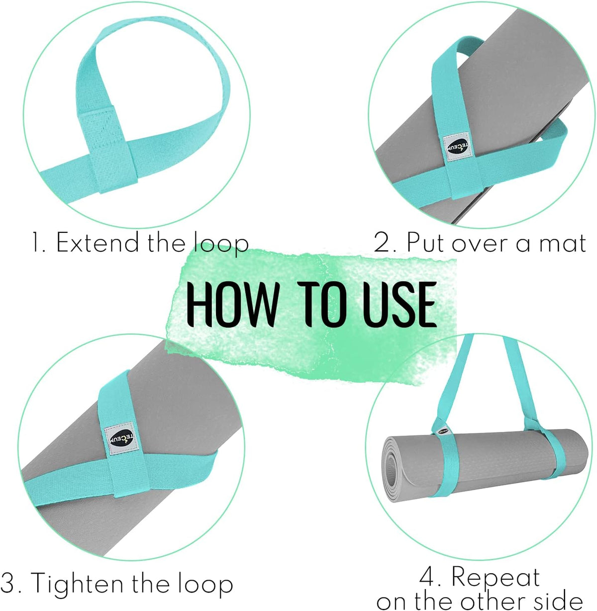 Yoga Mat Strap – Extra Soft & Thick Cotton Carrier for All Mats | Adjustable Skin-friendly & Non-Slip Mat Holder Sling in 30+ Colors [Mat Not Included]