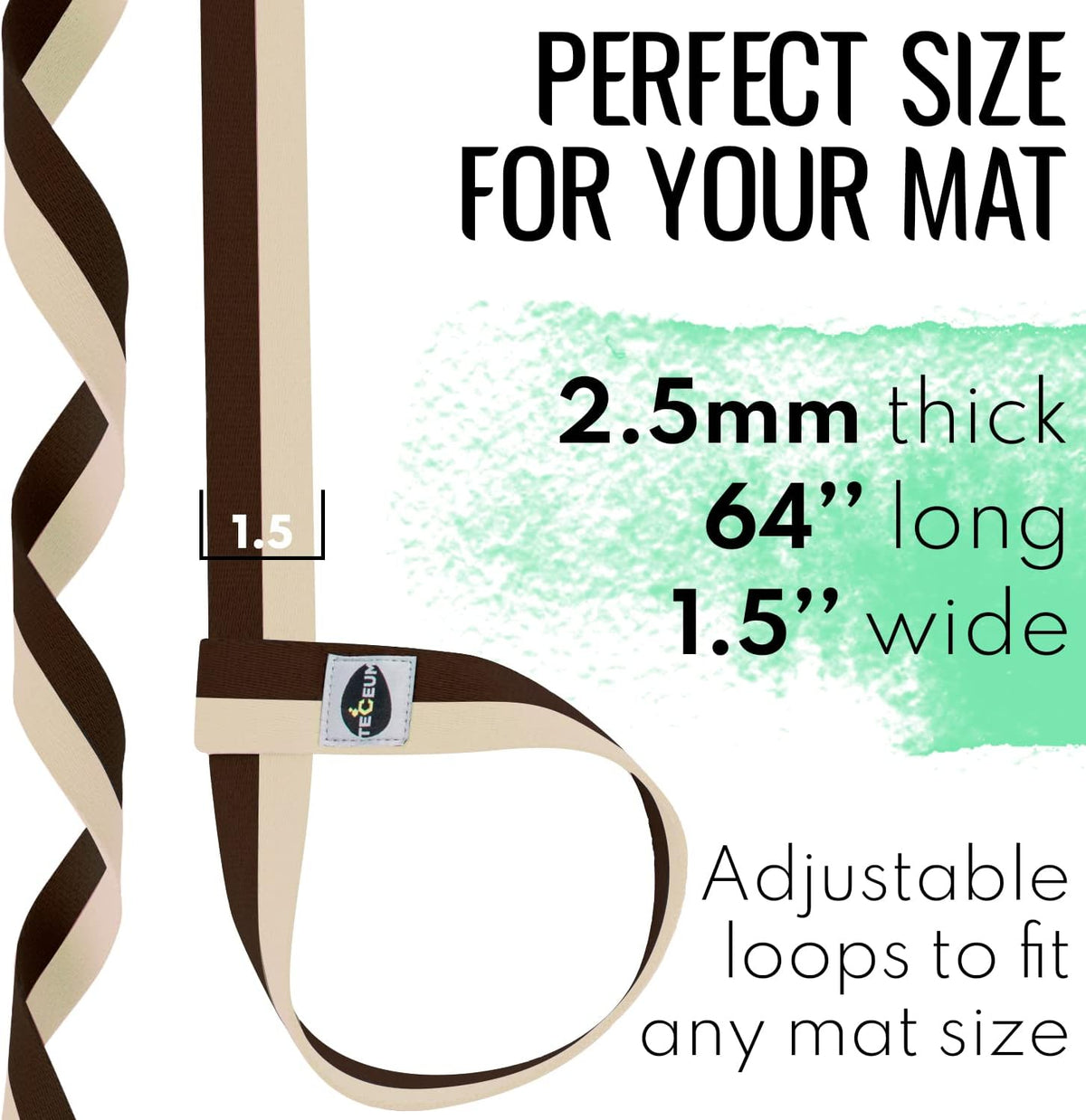 Yoga Mat Strap – Extra Soft & Thick Cotton Carrier for All Mats | Adjustable Skin-friendly & Non-Slip Mat Holder Sling in 30+ Colors [Mat Not Included]
