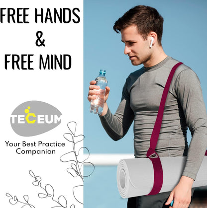 Yoga Mat Strap – Extra Soft & Thick Cotton Carrier for All Mats | Adjustable Skin-friendly & Non-Slip Mat Holder Sling in 30+ Colors [Mat Not Included]