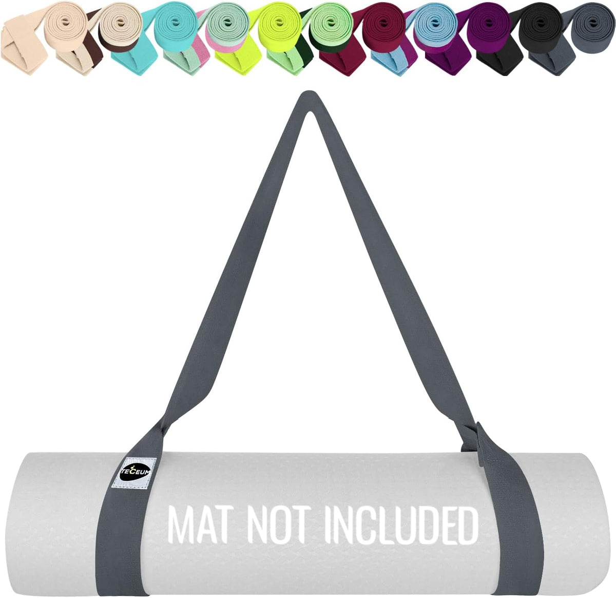 Yoga Mat Strap – Extra Soft & Thick Cotton Carrier for All Mats | Adjustable Skin-friendly & Non-Slip Mat Holder Sling in 30+ Colors [Mat Not Included]