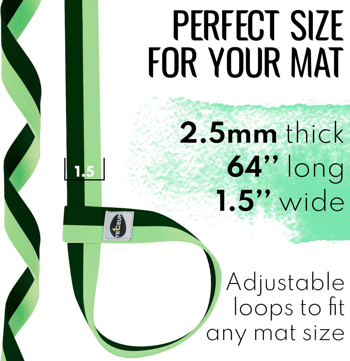 Yoga Mat Strap – Extra Soft & Thick Cotton Carrier for All Mats | Adjustable Skin-friendly & Non-Slip Mat Holder Sling in 30+ Colors [Mat Not Included]