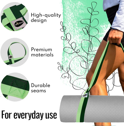 Yoga Mat Strap – Extra Soft & Thick Cotton Carrier for All Mats | Adjustable Skin-friendly & Non-Slip Mat Holder Sling in 30+ Colors [Mat Not Included]