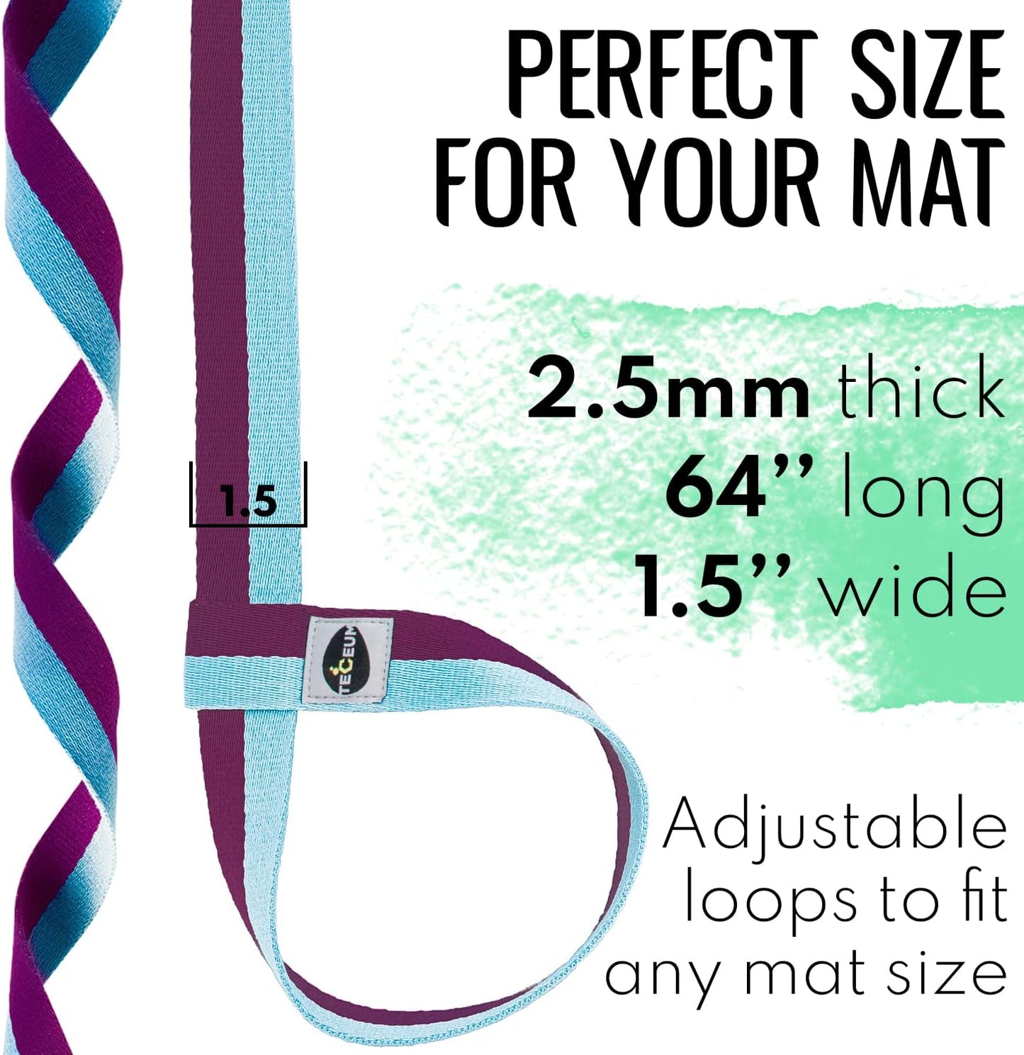 Yoga Mat Strap – Extra Soft & Thick Cotton Carrier for All Mats | Adjustable Skin-friendly & Non-Slip Mat Holder Sling in 30+ Colors [Mat Not Included]