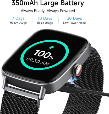 Smart Watch for Women, 1.85" HD Smartwatch Compatible iPhone/Samsung/Android (Answer/Make Calls), 100+ Sport Modes Fitness Tracker with Heart Rate/Sleep/SpO2 Monitor, IP68 Waterproof, with 2 Bands