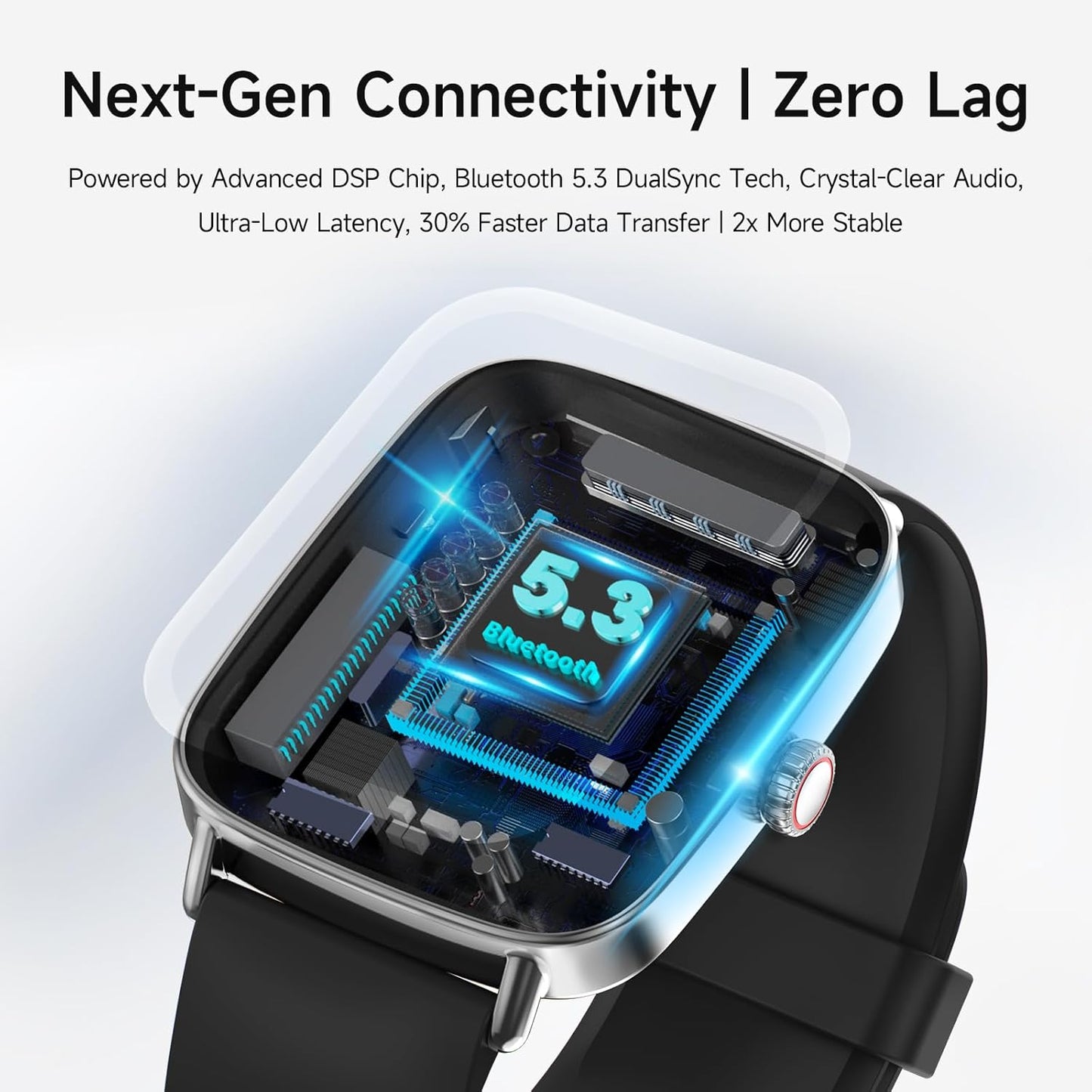 Smart Watch for Women, 1.85" HD Smartwatch Compatible iPhone/Samsung/Android (Answer/Make Calls), 100+ Sport Modes Fitness Tracker with Heart Rate/Sleep/SpO2 Monitor, IP68 Waterproof, with 2 Bands