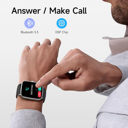 Smart Watch for Women, 1.85" HD Smartwatch Compatible iPhone/Samsung/Android (Answer/Make Calls), 100+ Sport Modes Fitness Tracker with Heart Rate/Sleep/SpO2 Monitor, IP68 Waterproof, with 2 Bands