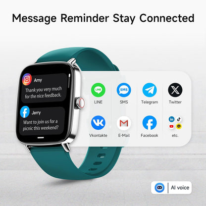 Smart Watch for Women, 1.85" HD Smartwatch Compatible iPhone/Samsung/Android (Answer/Make Calls), 100+ Sport Modes Fitness Tracker with Heart Rate/Sleep/SpO2 Monitor, IP68 Waterproof, with 2 Bands