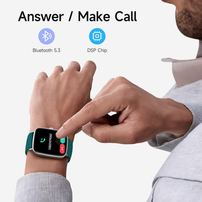 Smart Watch for Women, 1.85" HD Smartwatch Compatible iPhone/Samsung/Android (Answer/Make Calls), 100+ Sport Modes Fitness Tracker with Heart Rate/Sleep/SpO2 Monitor, IP68 Waterproof, with 2 Bands