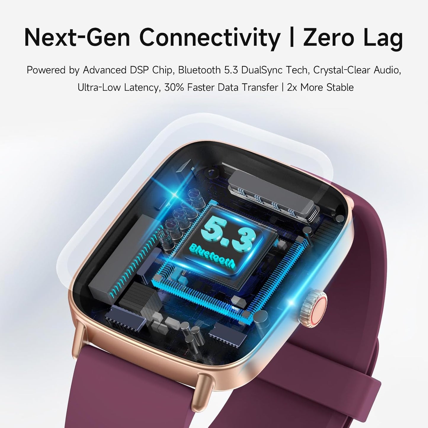 Smart Watch for Women, 1.85" HD Smartwatch Compatible iPhone/Samsung/Android (Answer/Make Calls), 100+ Sport Modes Fitness Tracker with Heart Rate/Sleep/SpO2 Monitor, IP68 Waterproof, with 2 Bands