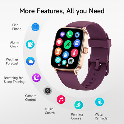 Smart Watch for Women, 1.85" HD Smartwatch Compatible iPhone/Samsung/Android (Answer/Make Calls), 100+ Sport Modes Fitness Tracker with Heart Rate/Sleep/SpO2 Monitor, IP68 Waterproof, with 2 Bands