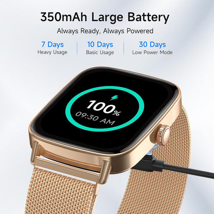 Smart Watch for Women, 1.85" HD Smartwatch Compatible iPhone/Samsung/Android (Answer/Make Calls), 100+ Sport Modes Fitness Tracker with Heart Rate/Sleep/SpO2 Monitor, IP68 Waterproof, with 2 Bands