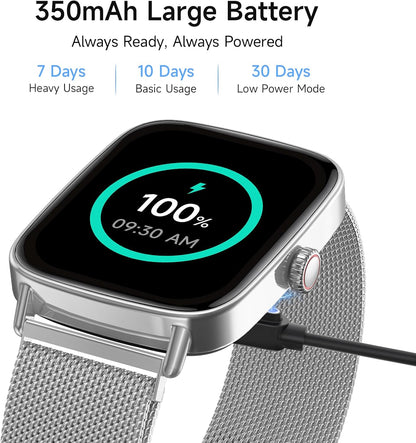 Smart Watch for Women, 1.85" HD Smartwatch Compatible iPhone/Samsung/Android (Answer/Make Calls), 100+ Sport Modes Fitness Tracker with Heart Rate/Sleep/SpO2 Monitor, IP68 Waterproof, with 2 Bands