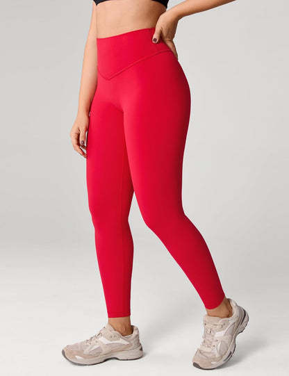 Hugcurve No Front Seam High Waisted Workout Leggings for Women Buttery Soft Yoga Pants Gym Athletic Tights - 25''