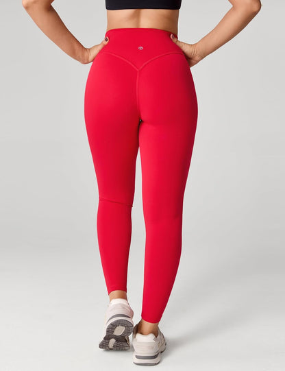Hugcurve No Front Seam High Waisted Workout Leggings for Women Buttery Soft Yoga Pants Gym Athletic Tights - 25''