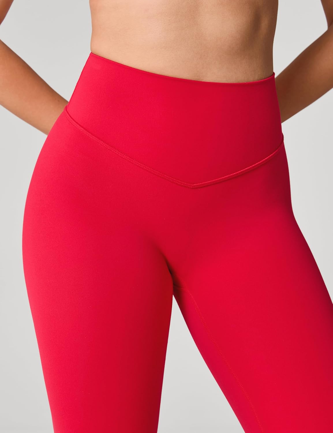 Hugcurve No Front Seam High Waisted Workout Leggings for Women Buttery Soft Yoga Pants Gym Athletic Tights - 25''