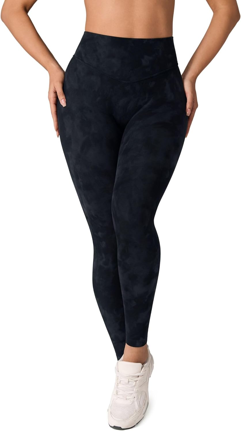 Hugcurve No Front Seam High Waisted Workout Leggings for Women Buttery Soft Yoga Pants Gym Athletic Tights - 25''
