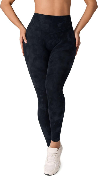 Hugcurve No Front Seam High Waisted Workout Leggings for Women Buttery Soft Yoga Pants Gym Athletic Tights - 25''