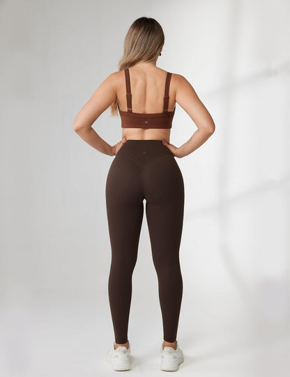 Hugcurve No Front Seam High Waisted Workout Leggings for Women Buttery Soft Yoga Pants Gym Athletic Tights - 25''