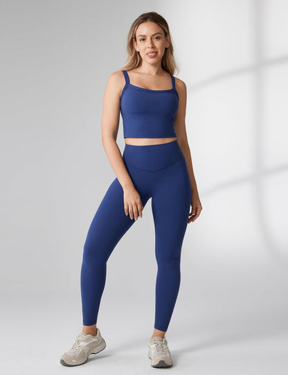 Hugcurve No Front Seam High Waisted Workout Leggings for Women Buttery Soft Yoga Pants Gym Athletic Tights - 25''