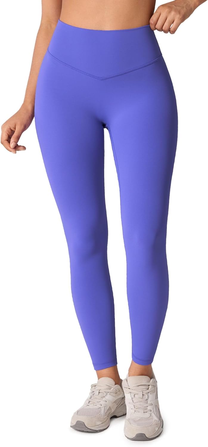 Hugcurve No Front Seam High Waisted Workout Leggings for Women Buttery Soft Yoga Pants Gym Athletic Tights - 25''