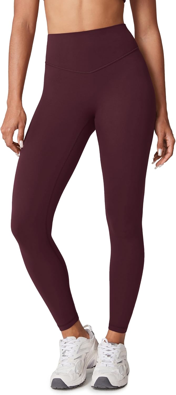 Hugcurve No Front Seam High Waisted Workout Leggings for Women Buttery Soft Yoga Pants Gym Athletic Tights - 25''