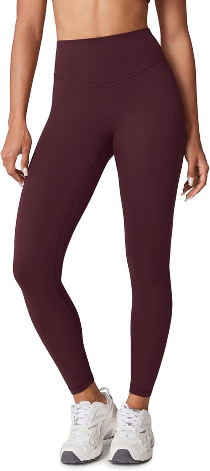 Hugcurve No Front Seam High Waisted Workout Leggings for Women Buttery Soft Yoga Pants Gym Athletic Tights - 25''