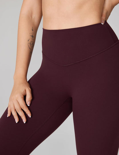 Hugcurve No Front Seam High Waisted Workout Leggings for Women Buttery Soft Yoga Pants Gym Athletic Tights - 25''