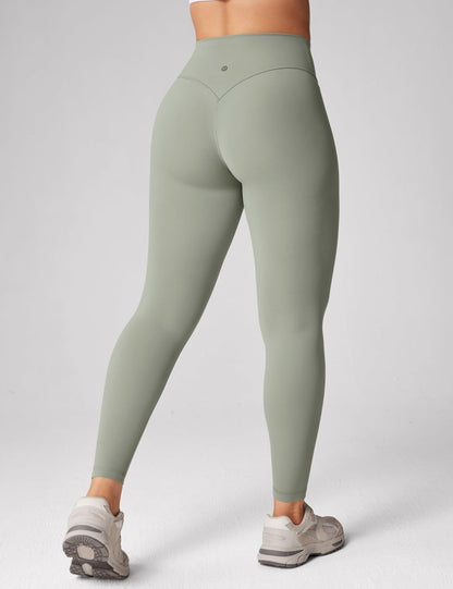 Hugcurve No Front Seam High Waisted Workout Leggings for Women Buttery Soft Yoga Pants Gym Athletic Tights - 25''