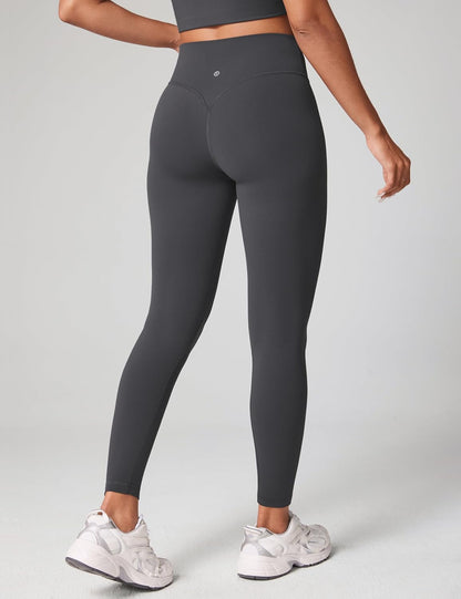 Hugcurve No Front Seam High Waisted Workout Leggings for Women Buttery Soft Yoga Pants Gym Athletic Tights - 25''