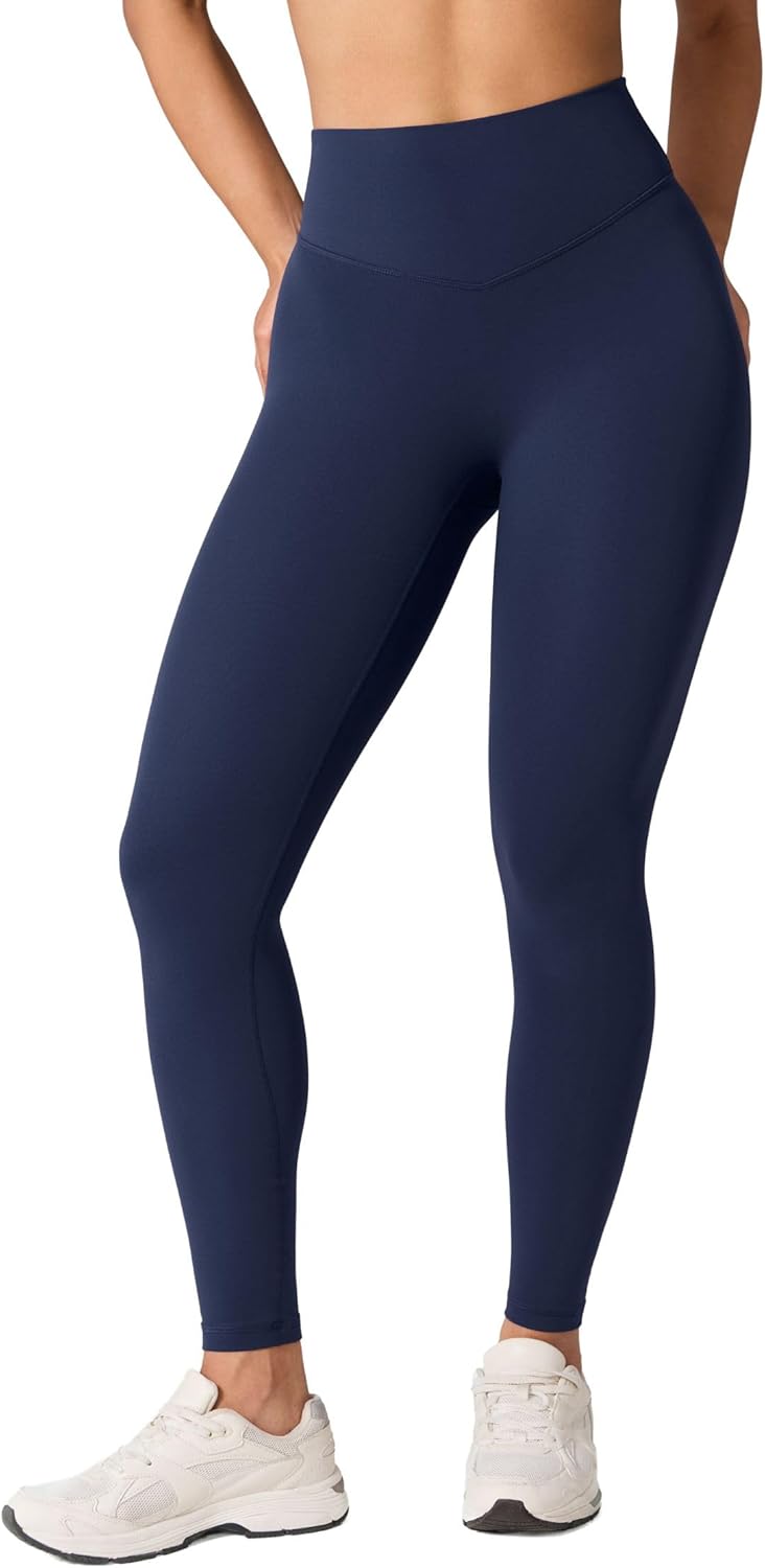 Hugcurve No Front Seam High Waisted Workout Leggings for Women Buttery Soft Yoga Pants Gym Athletic Tights - 25''