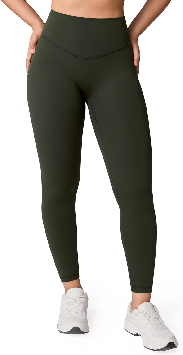 Hugcurve No Front Seam High Waisted Workout Leggings for Women Buttery Soft Yoga Pants Gym Athletic Tights - 25''