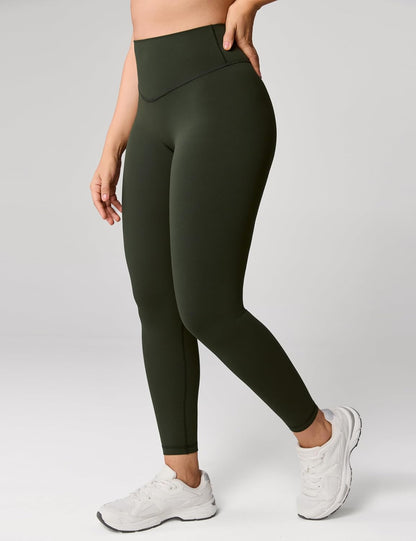 Hugcurve No Front Seam High Waisted Workout Leggings for Women Buttery Soft Yoga Pants Gym Athletic Tights - 25''
