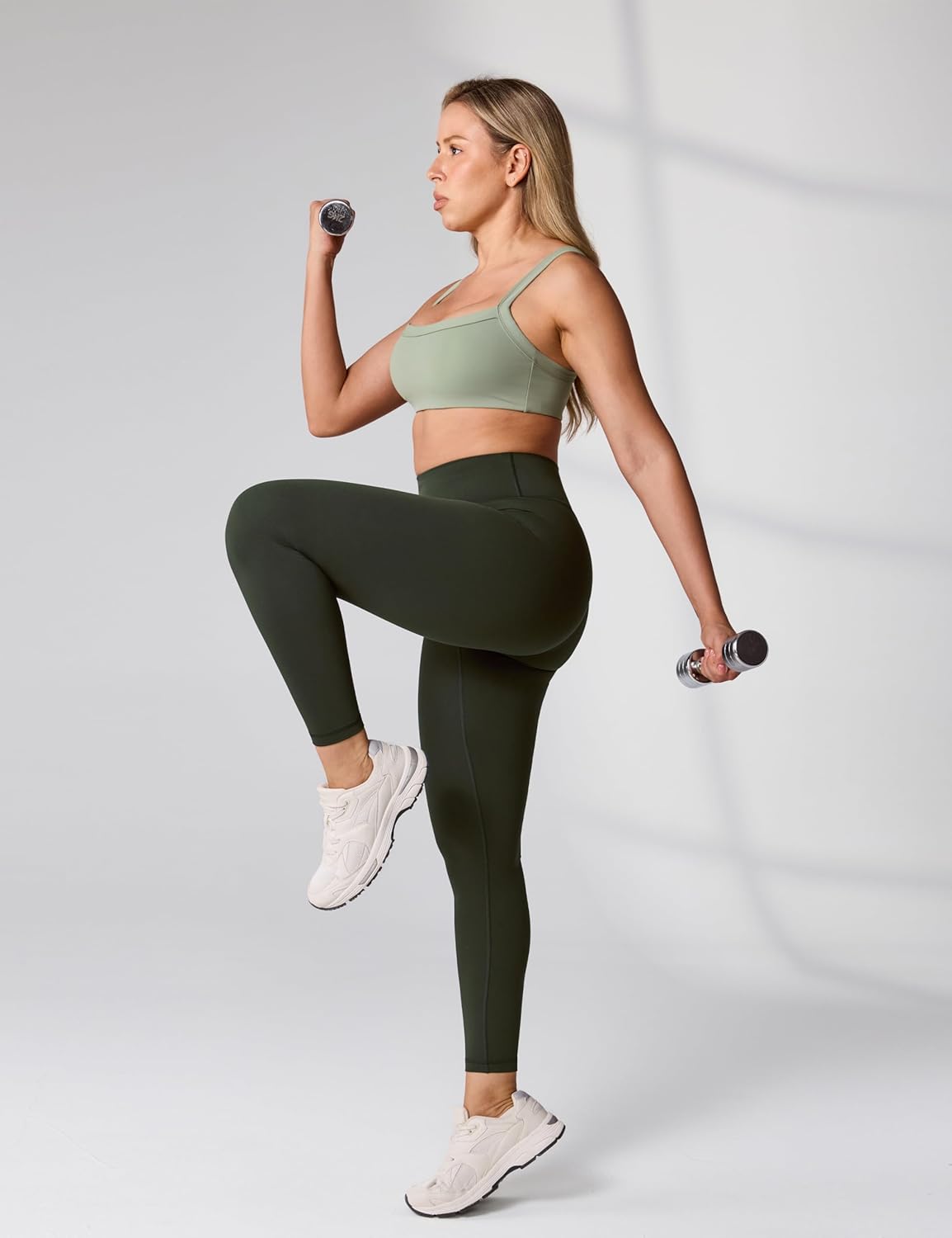 Hugcurve No Front Seam High Waisted Workout Leggings for Women Buttery Soft Yoga Pants Gym Athletic Tights - 25''