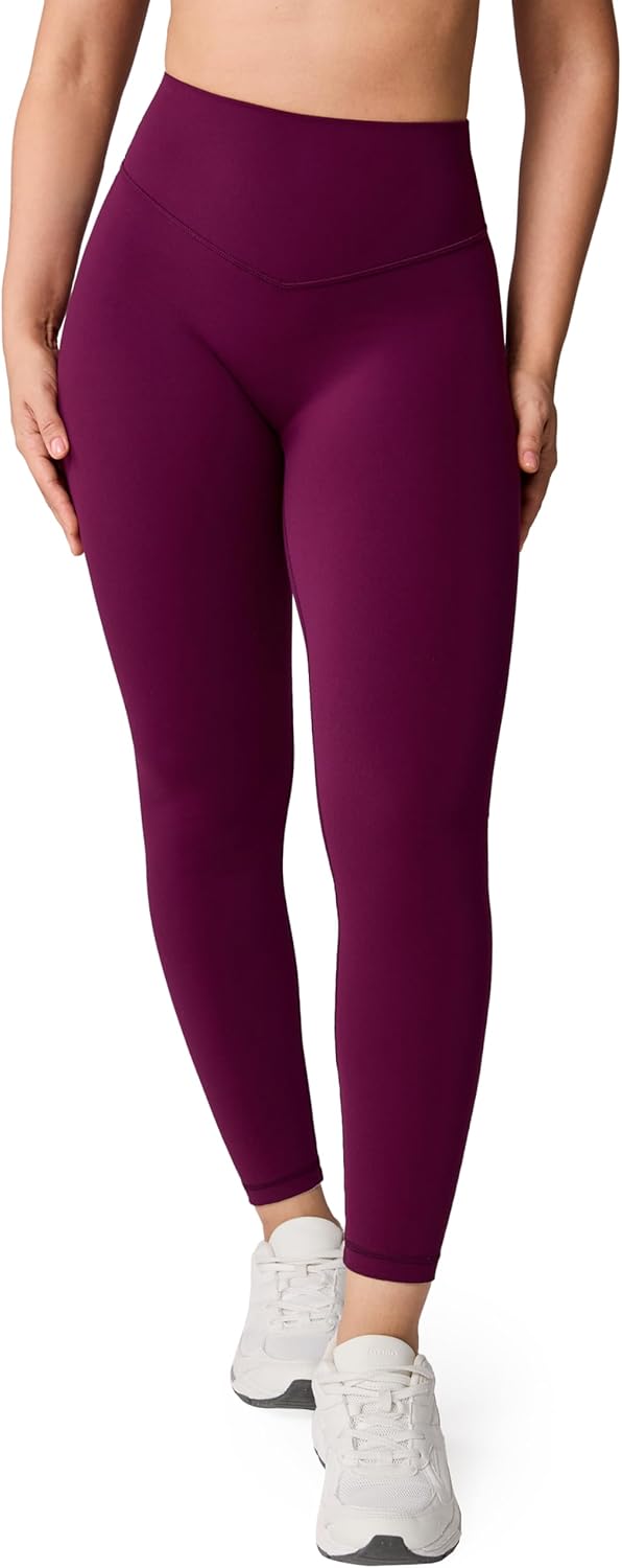 Hugcurve No Front Seam High Waisted Workout Leggings for Women Buttery Soft Yoga Pants Gym Athletic Tights - 25''