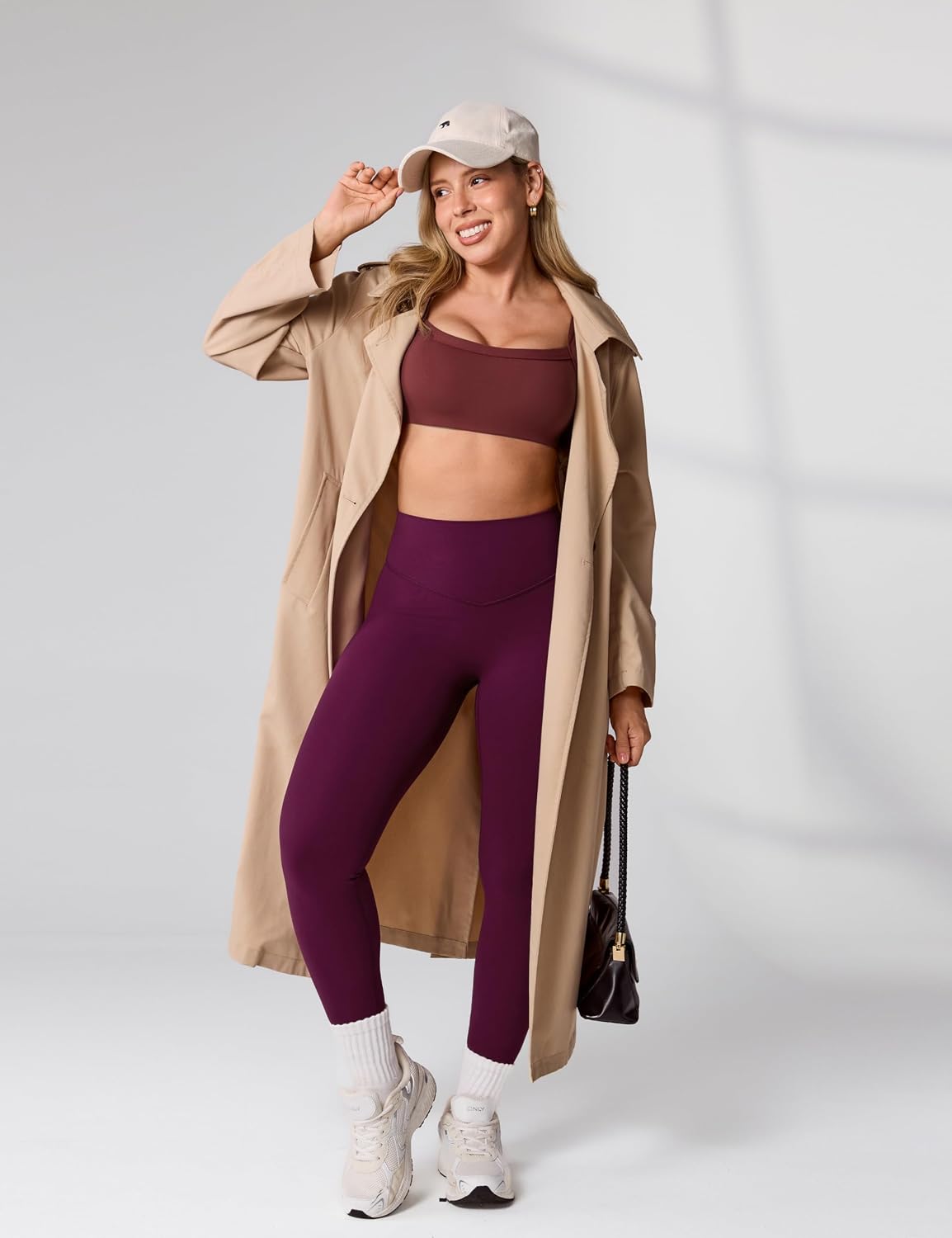 Hugcurve No Front Seam High Waisted Workout Leggings for Women Buttery Soft Yoga Pants Gym Athletic Tights - 25''