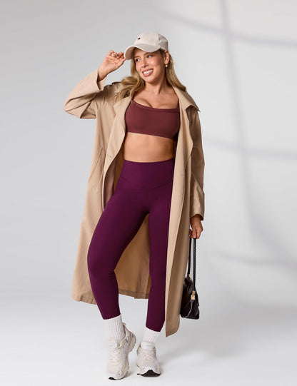 Hugcurve No Front Seam High Waisted Workout Leggings for Women Buttery Soft Yoga Pants Gym Athletic Tights - 25''