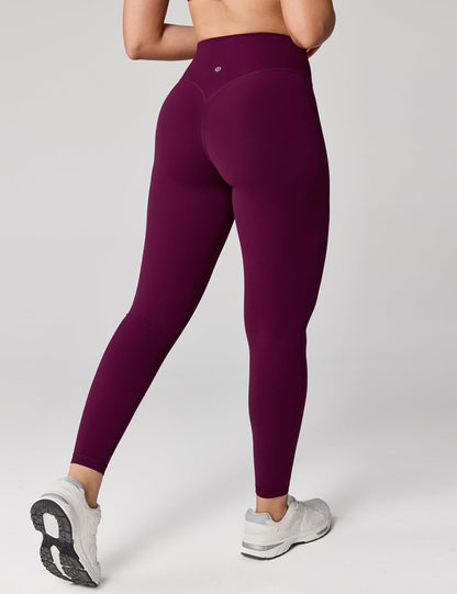 Hugcurve No Front Seam High Waisted Workout Leggings for Women Buttery Soft Yoga Pants Gym Athletic Tights - 25''