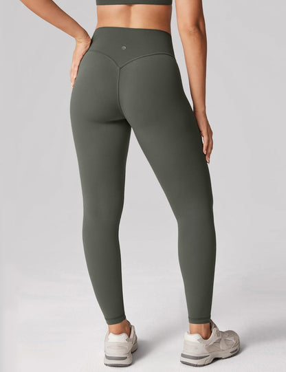Hugcurve No Front Seam High Waisted Workout Leggings for Women Buttery Soft Yoga Pants Gym Athletic Tights - 25''